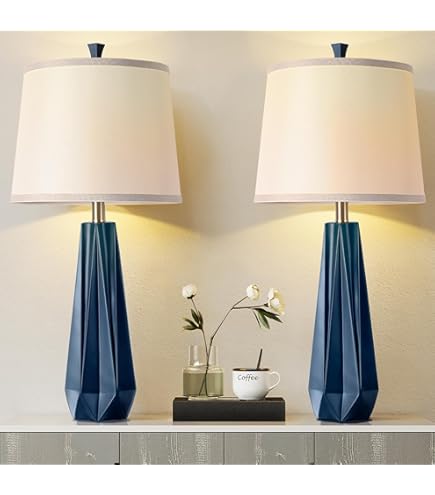 SAFAVIEH Lighting Collection Modern Deco Navy Faux Leather 26-inch...