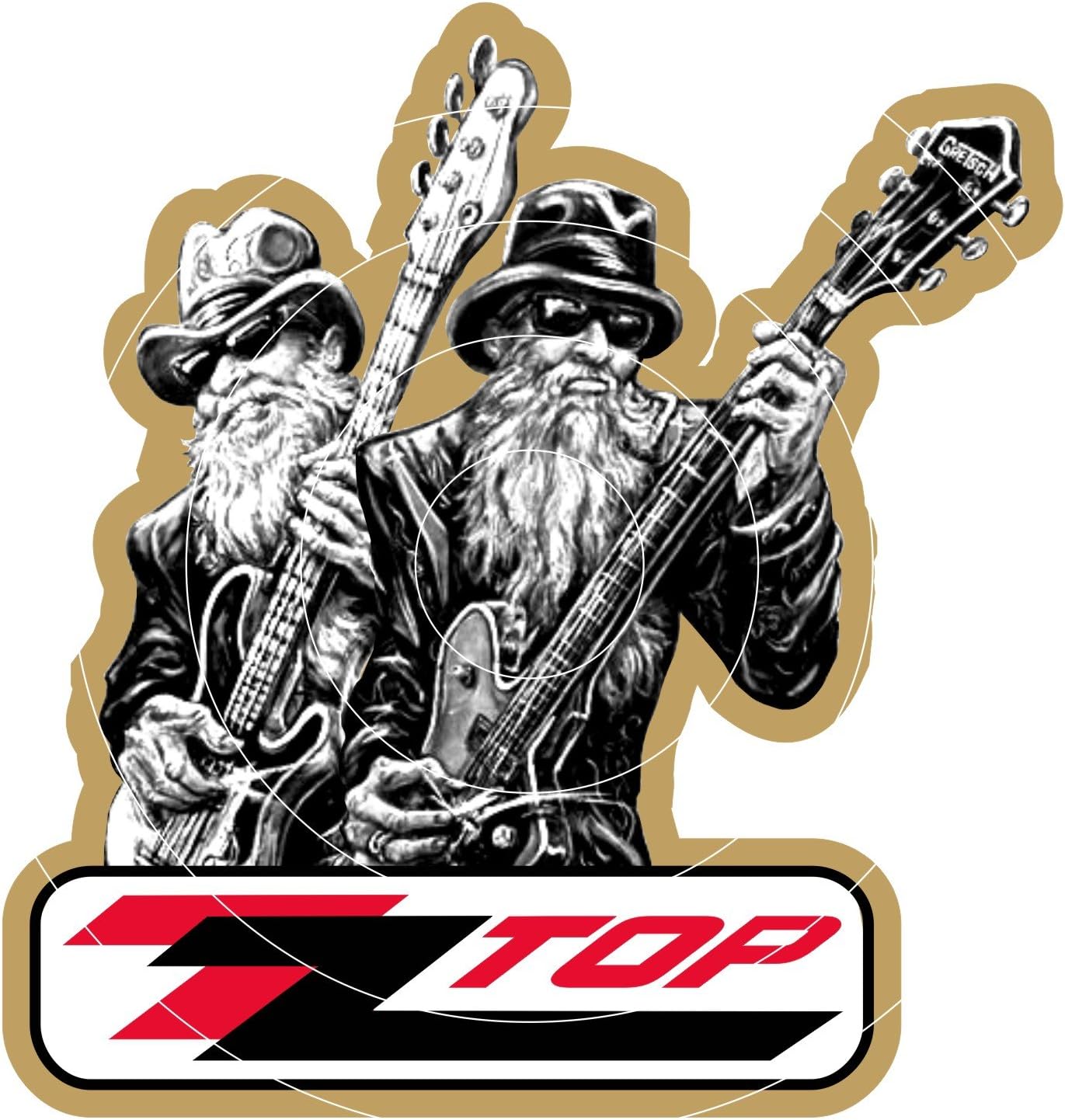 60MM ,ZZTOP STICKER DECAL MOTORCYCLE SCOOTER use on Motorbikes, Scooters, Helmets, Leg Shields.
