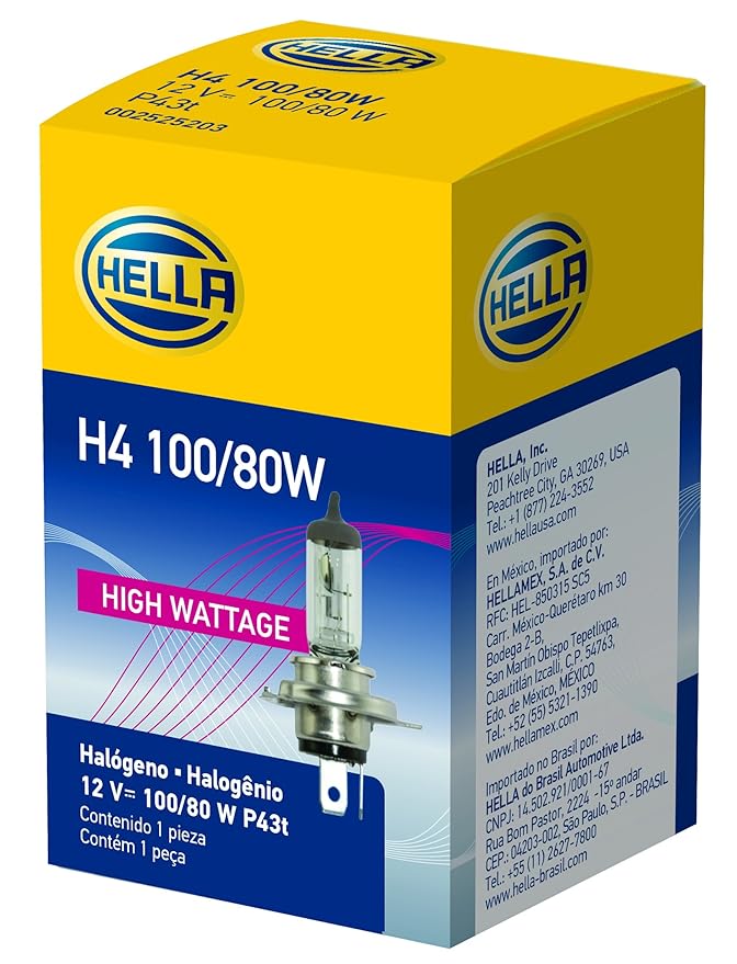 HELLA H4 12V 100/80W Halogen High Wattage Bulb Off Road Use Amazon.in