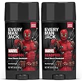 Every Man Jack Deadpool Deodorant Gift for Men – Aluminum Free, Plant-Based Odor Protection – Paraben & Dye Free – 3 oz (2 Pack)