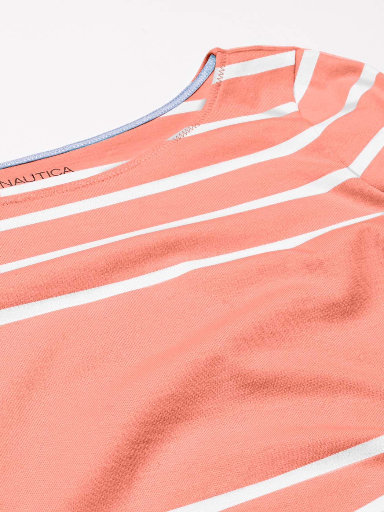 Nautica Women's Boatneck 3/4 Sleeve 100 Cotton Shirt Nautical Fashions