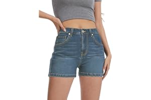 Metietila Womens Curvy Jean Shorts Casual High Rise Stretchy Summer Jorts Trendy Denim Short Shorts