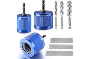 DREYOO Copper Pipe Cleaner for Drill Set Includes External Stainless Steel Wire Bore Brushes, Internal Tube Cleaning Brushes, Replacement Plumbing Tools(9 Pcs,1/2", 3/4", 1")