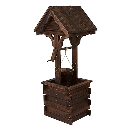 Shine Company 4986bt Decorative Wishing Well Burnt Brown Amazon
