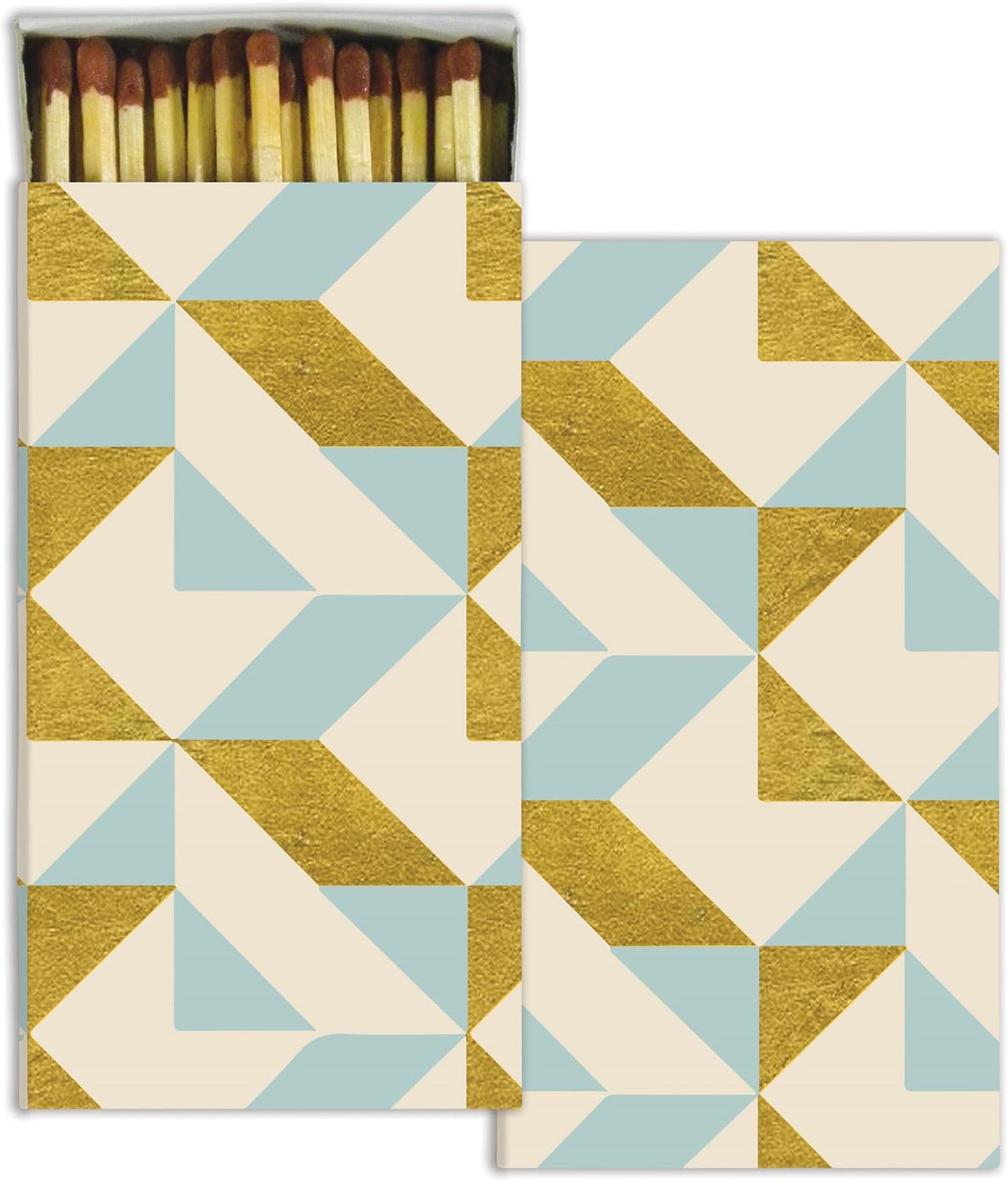 HomArt Large Decorative Colette Graphic Candle and Fireplace Wood Matches (Set of 10)