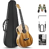 Caramel 30 inch CB103 Zebra wood High Gloss Baritone LCD color display Electric Ukulele Professional Ukelele Kit Beginner Tra