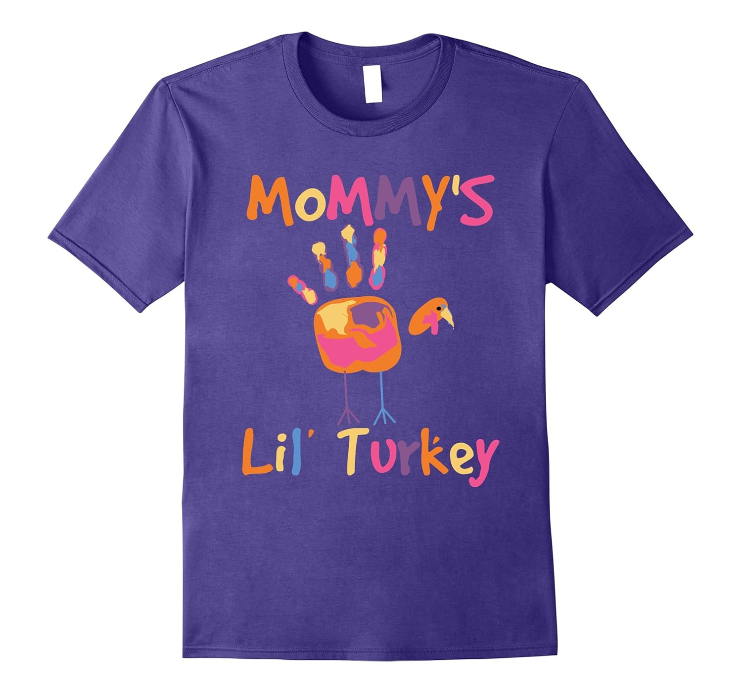 Turkey Face Handprint T-shirt Thanksgiving Shirt for Kids-Rose