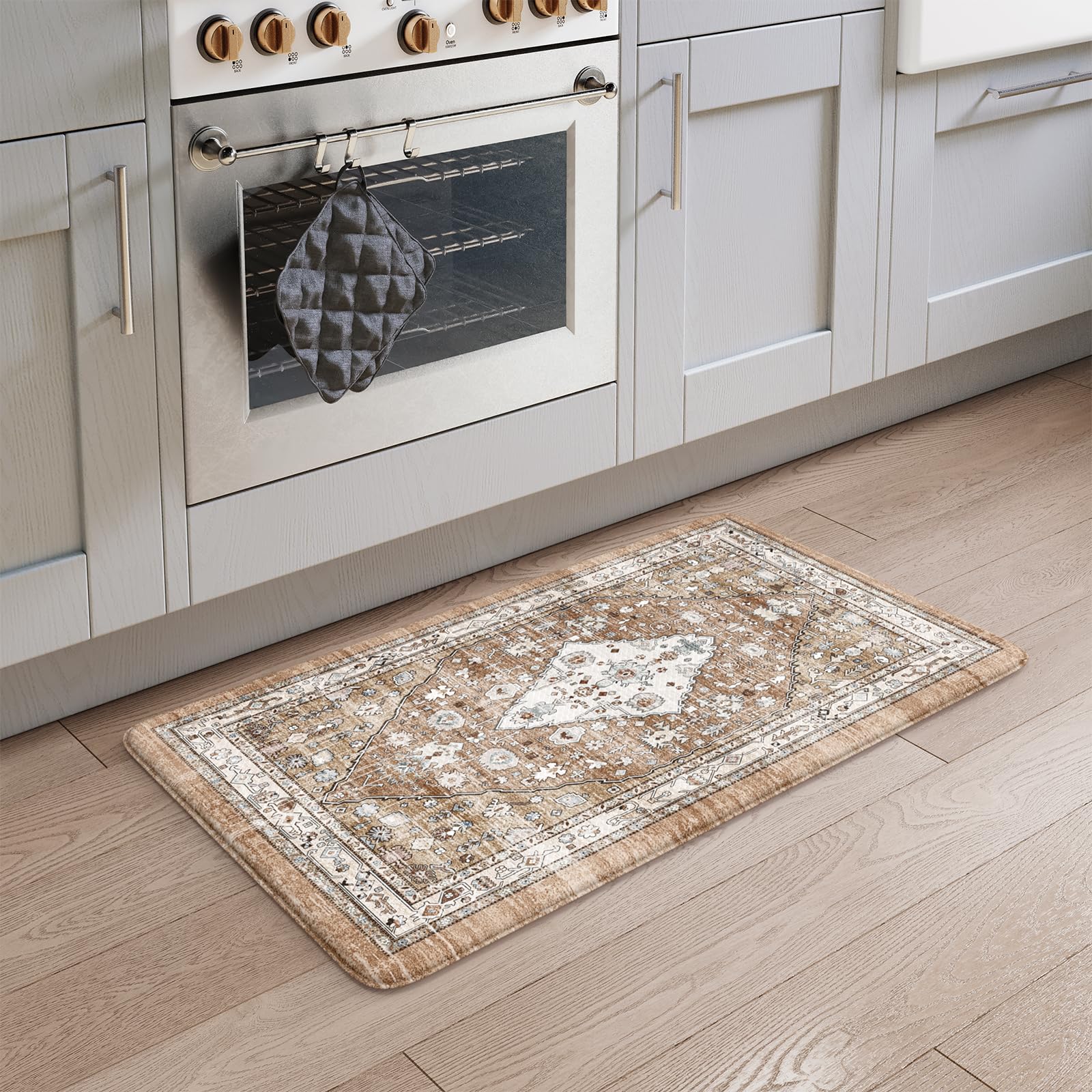 Collive Boho Anti Fatigue Mats for Kitchen Floor, Non-Slip Cushioned ...