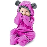 Cuddle Club Fleece Baby Bunting Bodysuit with Hood, Convertible Mittens & Booties, Car Seat Friendly, Soft & Warm, Easy Zip