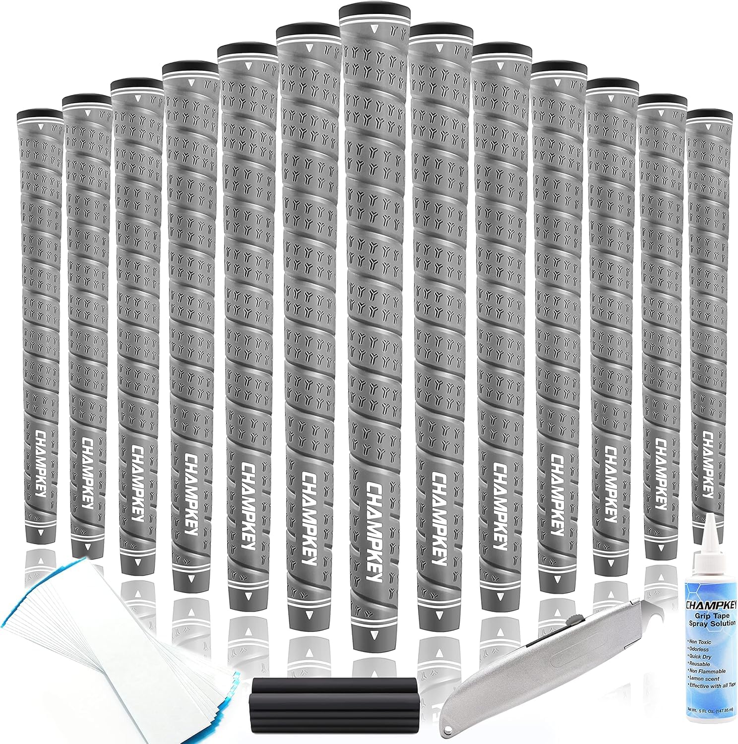 Champkey Y-WRAP Golf Grips (Grey, Midsize)