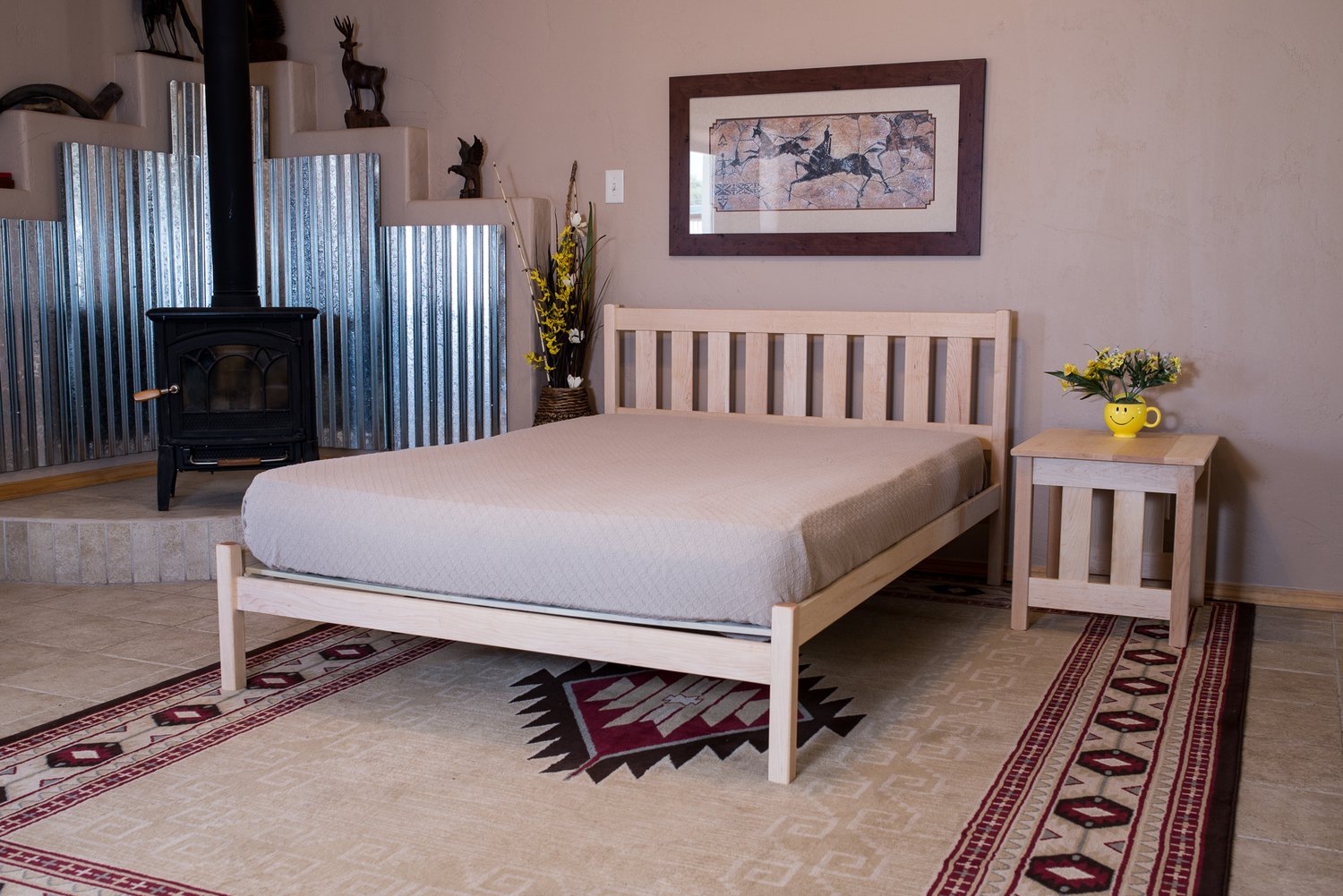 Nomad Platform Bed Furniture Mission Queen Size Maple LAVORIST