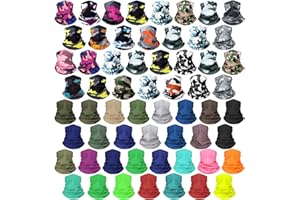 LILLBJORNEN 60pcs Neck Gaiter Sun Protection Face Mask for Men Women Breathable Head Wrap Headwear Protection-Dust