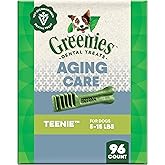 Greenies Dental Treats for Dogs, Veterinarian-Recommended Aging Care Adult Natural Dental Dog Treats, Teenie Size, 27 oz. Pack, 96 Count