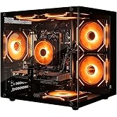 Olialia Gaming PC Desktop, GeForce RTX 3060 Ti 8GB, AMD Ryzen 5 5500 | 16GB RAM 512GB PCIe SSD, WiFi 6, 600W PSU, Win 11, Tempered Glass Tower with RGB Fans, Prebuilt for Streaming &amp; Gaming