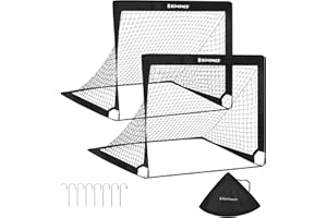 SONGMICS Kids Soccer Goals for Backyard, 4x3 ft Portable Soccer Nets Training Equipment, Toddler Soccer Goal with Carrying Ba