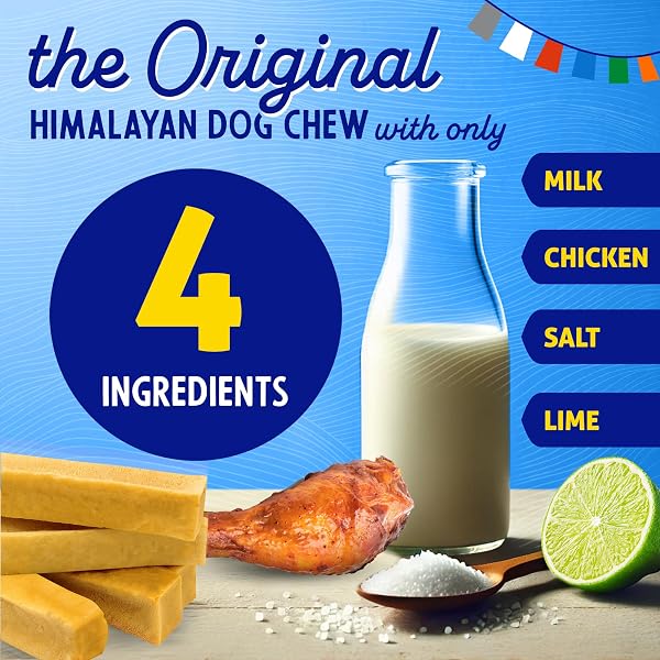 HIMALAYAN CHEW ORIGINAL YAK CHEESE CHEW, CHICKEN, 3 SMALL STICKS, 1.1 OZ, GLUTEN FREE, HEALTHY TREATS, GRAIN & LACTOSE FREE 100% NATURAL, LONG LASTING CHEWS FOR S UNDER 15 LBS