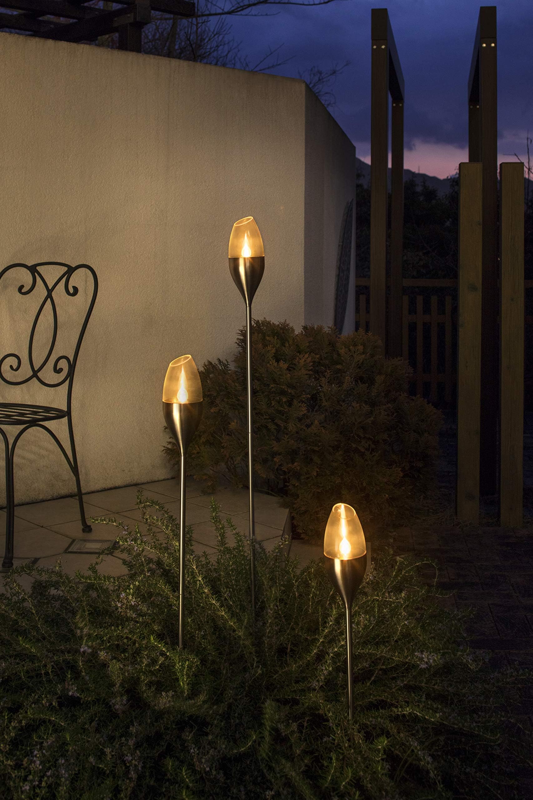 Takasho Outdoor Solar Lights - Flickering Flame Torch Light with Adjustable Height, Waterproof LED Garden Stake Light, Solar Pathway Light for Yard, Patio (Yellow Light)