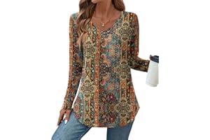Zeagoo Long Sleeve Tops for Women Casual V Neck Shirt Loose Fall Basic Tee Dressy Work Blouses 2025