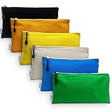 Canvas Tool Bag Zipper Pouch - 6 Pack Heavy Duty