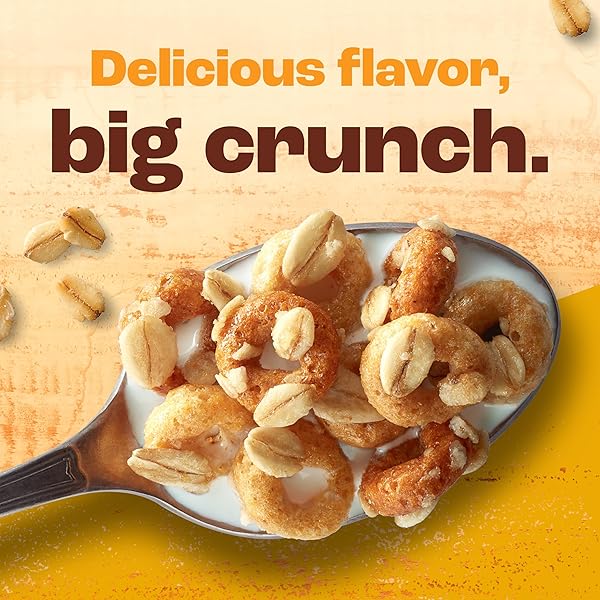 CHEERIOS OAT CRUNCH OATS ‘N HONEY BREAKFAST CEREAL, MADE WITH WHOLE GRAIN, LARGE SIZE, 18.2 OZ