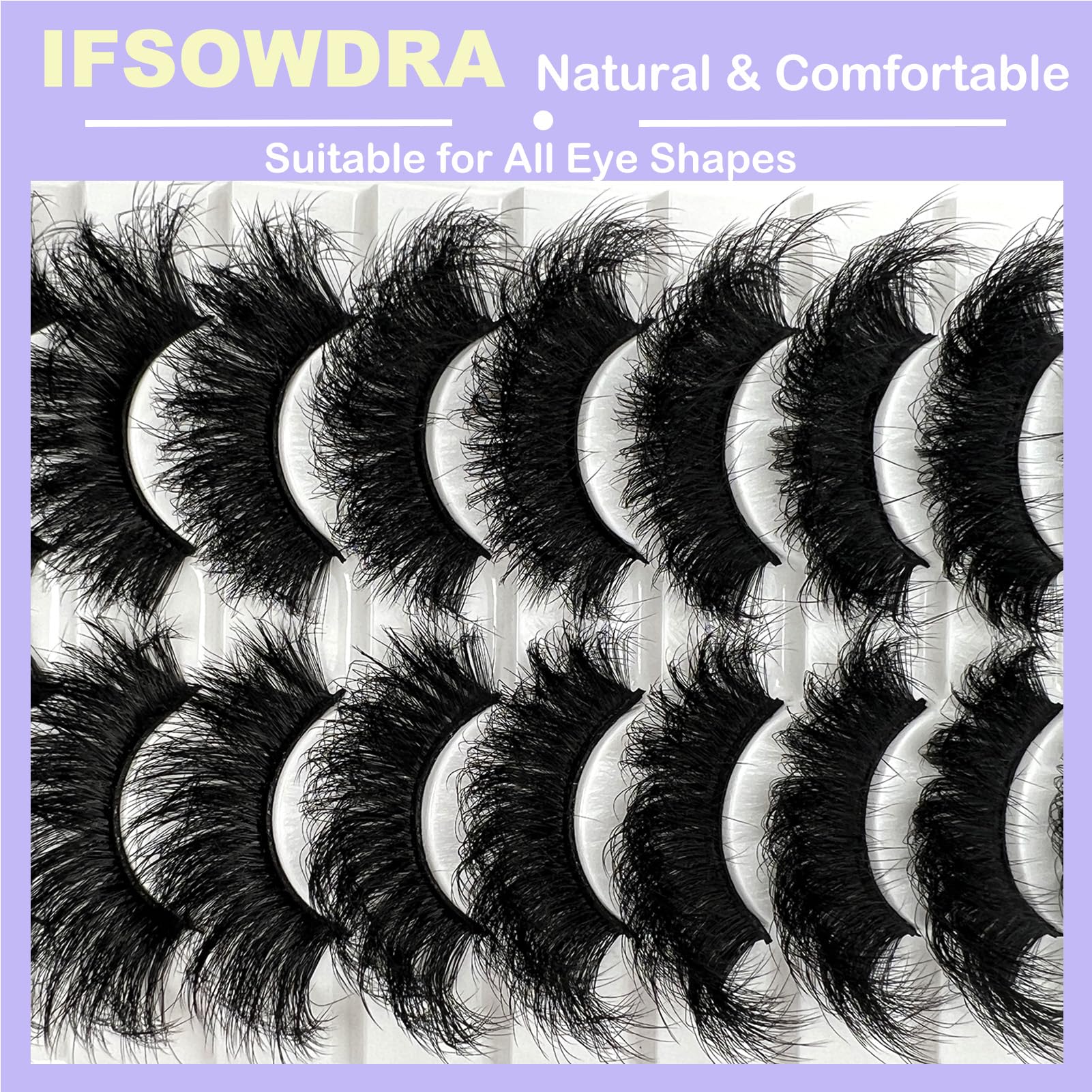 Mink Lashes Wispy 20mm 3D Volume Full Dramatic Faux Mink D Curl Strip Lashes That Look Like Extensions Long Eye Lashes Pack 25 mm Cat Eye False Eyelashes Natural Look