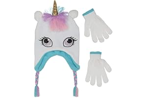 PEAK 2 PEAK Girls Winter Cat Face Beanie Hat and Glvoes Cold Weather Set