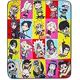 Naruto: Shippuden Character Collage Fleece Throw Blanket with Sherpa Backing | Plush Soft Cover for Sofa and Bed