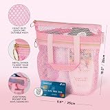 DV Lifestyle Mesh Shower Bag 25 x 26cm with Zippers Pink view 2