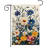 Spring Colorful Floral Garden Flag 12x18 Inch Double Sided Welcome Summer Small Daisy Flower Yard Outdoor Flag House Holiday Outside Decoration