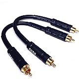 CESS-111-6i RCA Preamp Jumpers Male to Male Patch Cable, 2 Pack (6 Inches)