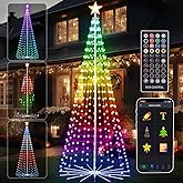 FANCILLUMA 8 FT Outdoor Christmas Tree,Smart APP Remote Control RGB Color Changing DIY Timer LED Christmas Tree for Indoor Outdoor Decorations