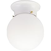 Westinghouse 6660700 Interior Ceiling Fixture 60 Watts, White Finish with Glass Globe