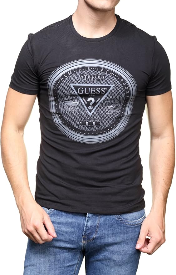 Guess Men's TShirt Black XLarge Amazon.co.uk Clothing