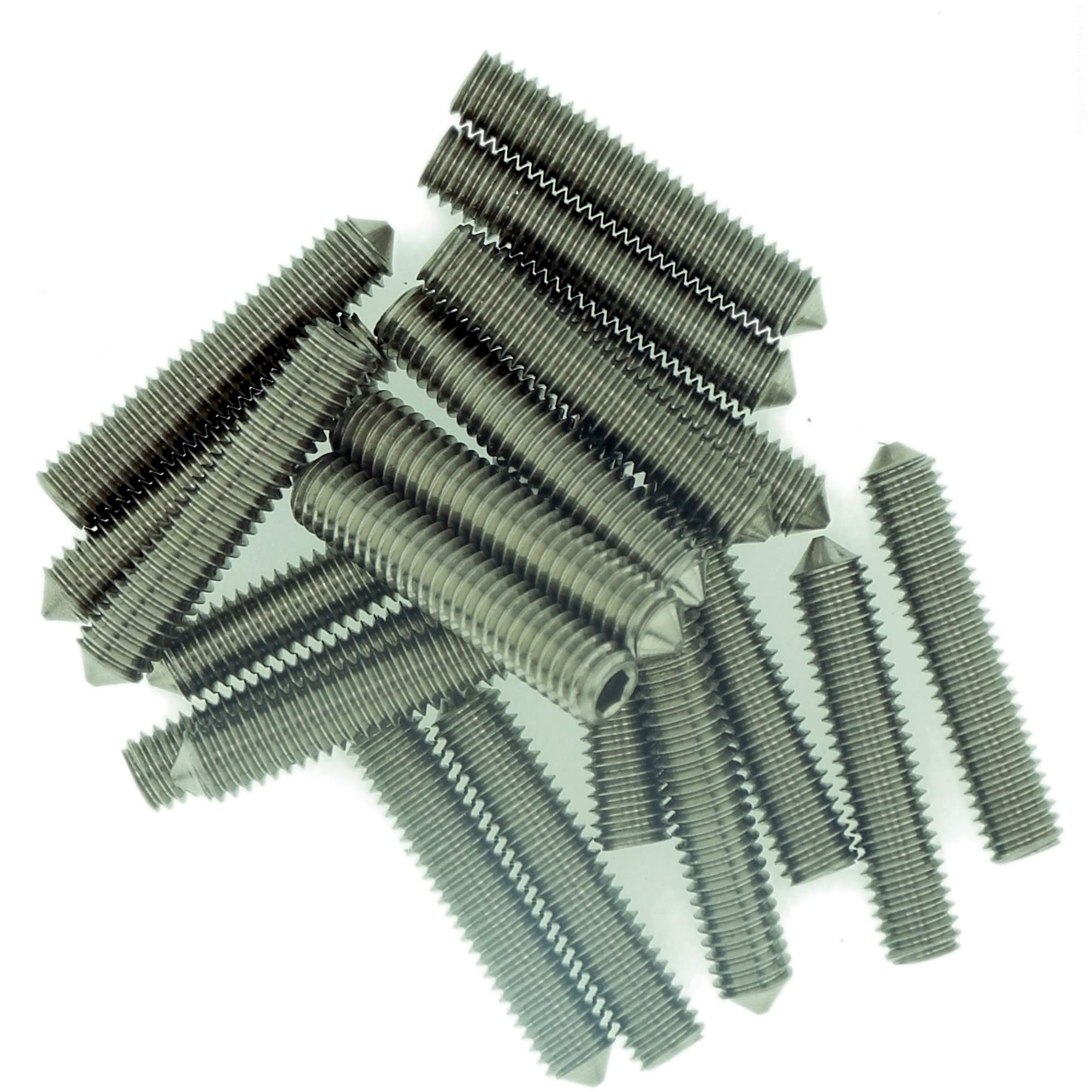 M4 (4mm x 6mm) Hex Socket Grub Screw (Cone Point) - Stainless Steel (A2) (Pack of 20)