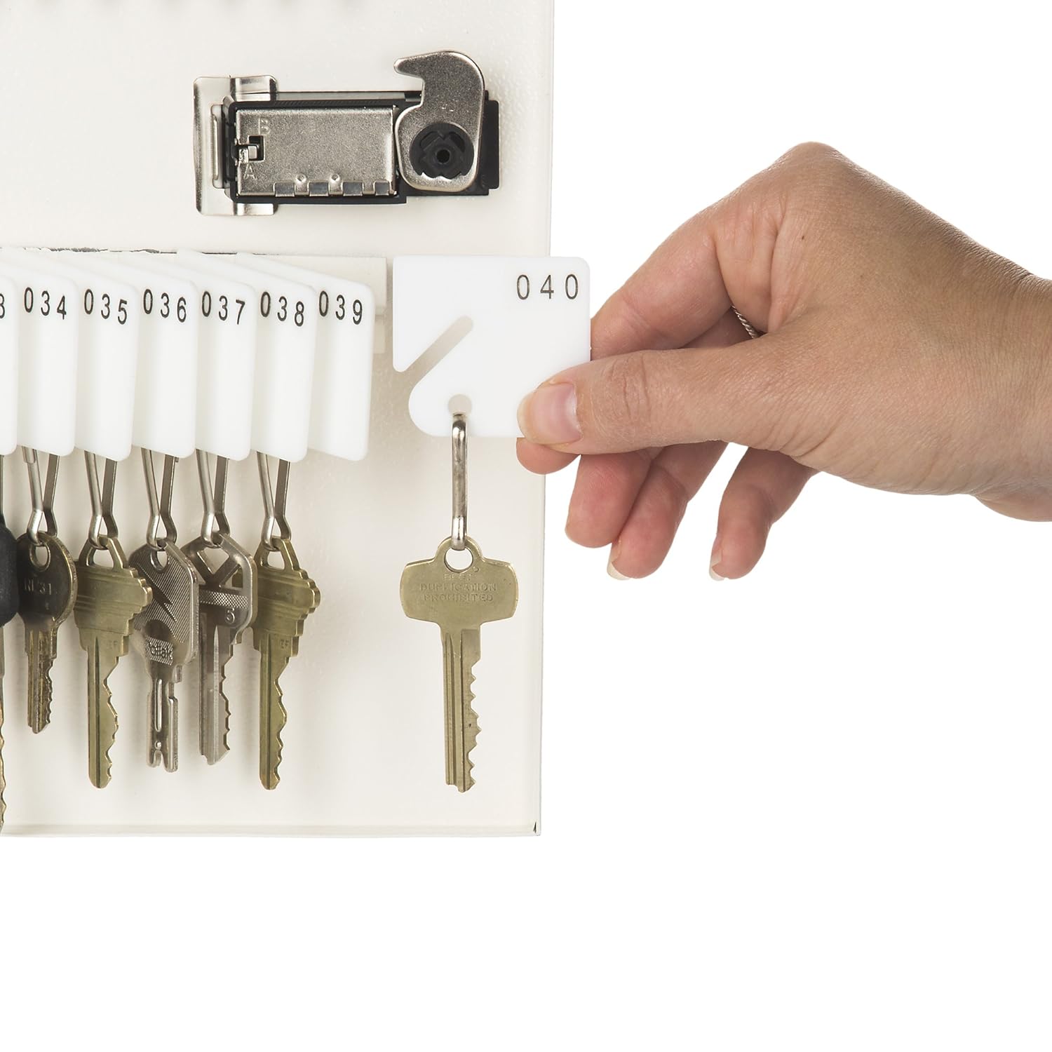 AdirOffice White 40 Key Secured with Combination Lock Holds