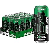Cellucor C4 Ultimate | Pre Workout Sugar Free Energy Drink | Tri-Stim Experience with 300mg Caffeine + TeaCrine + Dynamine | Electric Sour Apple| 16oz (Pack of 12)