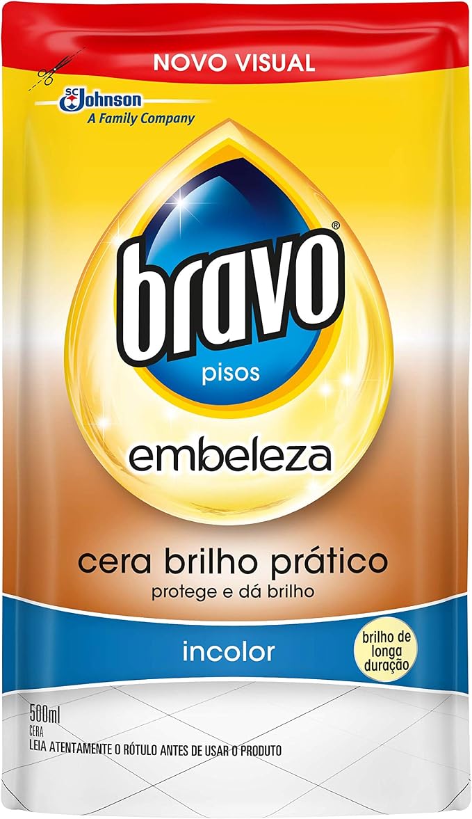 Cera Líquida Incolor Bravo Embeleza Sachê 500Ml Refil (7894650080702)