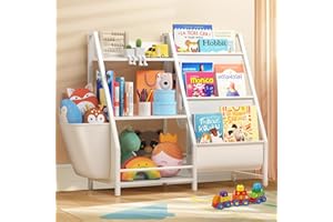 Kinembold Kids Bookshelf and Toy Storage, Montessori Baby Toddler Bookshelf for Kids, Kids Bookcase Toy Storage Organizer for Kids Rooms, Playroom, Bedroom, Nursery
