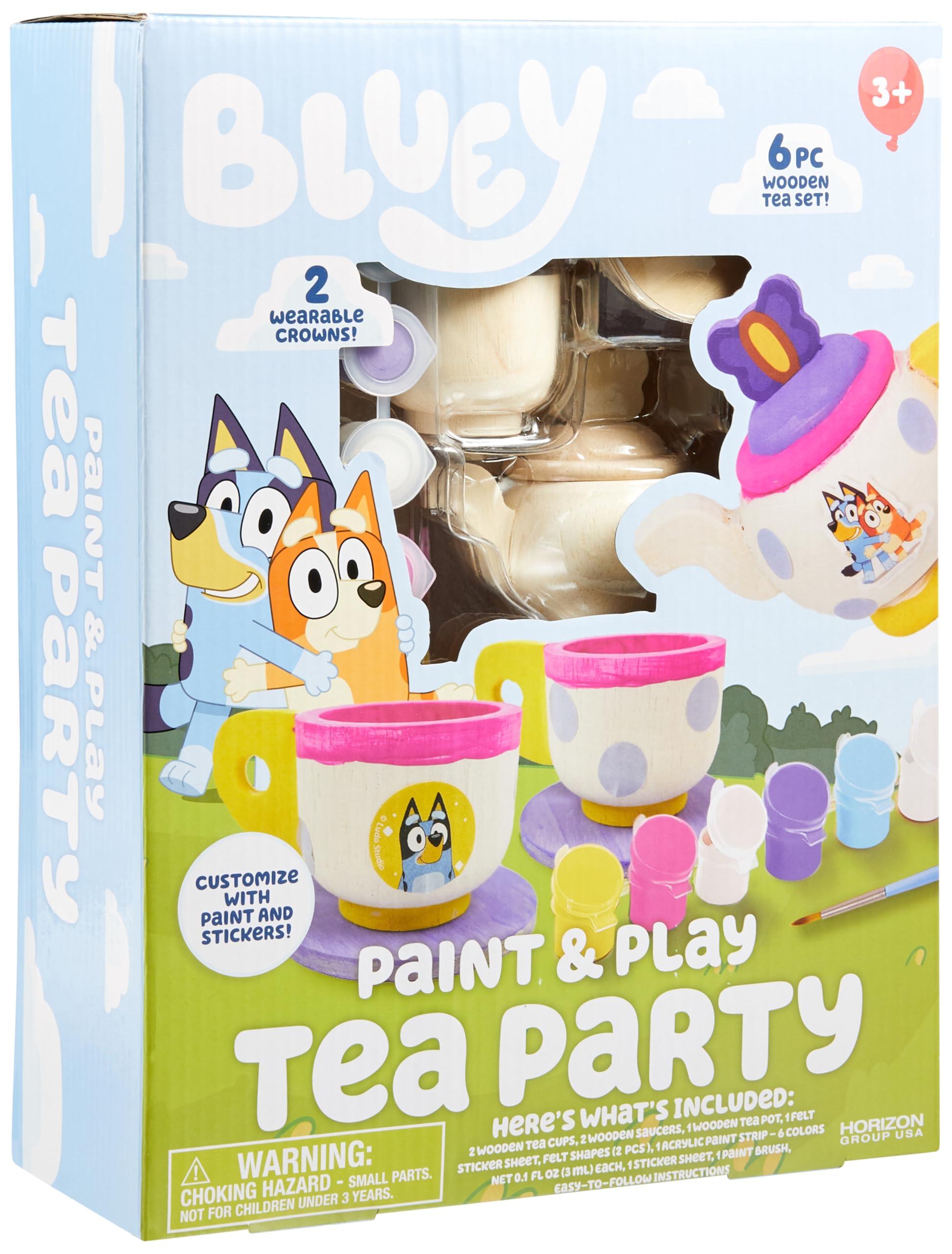 Mua Bluey Paint & Play Tea Party, 6-Piece Wooden Tea Set, Customize ...