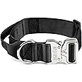 Mighty Paw Dog Collar - Heavy Duty with Tactical Metal Buckle - Heavy Duty Buckle - Weatherproof Polyester Tactical Dog Collar - Dog Training Collar for All Dog Breeds - Dog Collar with Handle - Black