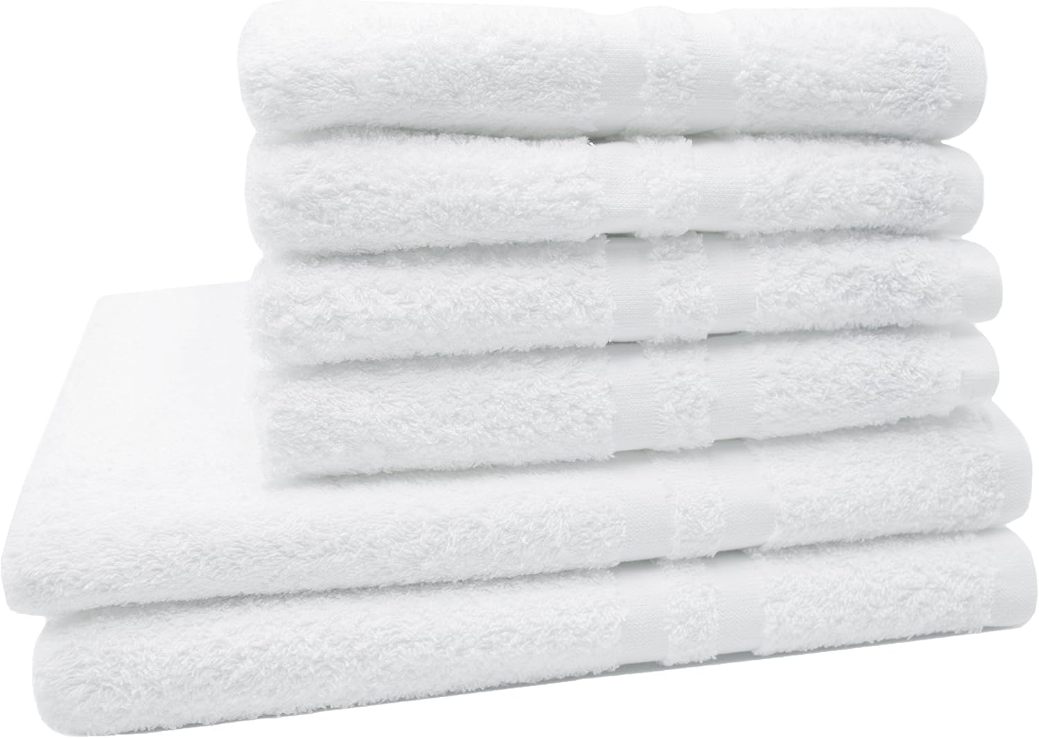 Zollner® Amalfi terry towel / bath towel set, white, 100% cotton