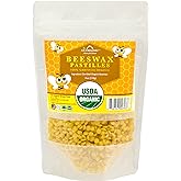 US Organic Beeswax 100% Pure Yellow Pastilles, 4 oz (Small) | USDA Certified Organic, For DIY Candle, Lip Balm, Body Cream, Lotion, Deodorant, Crayon