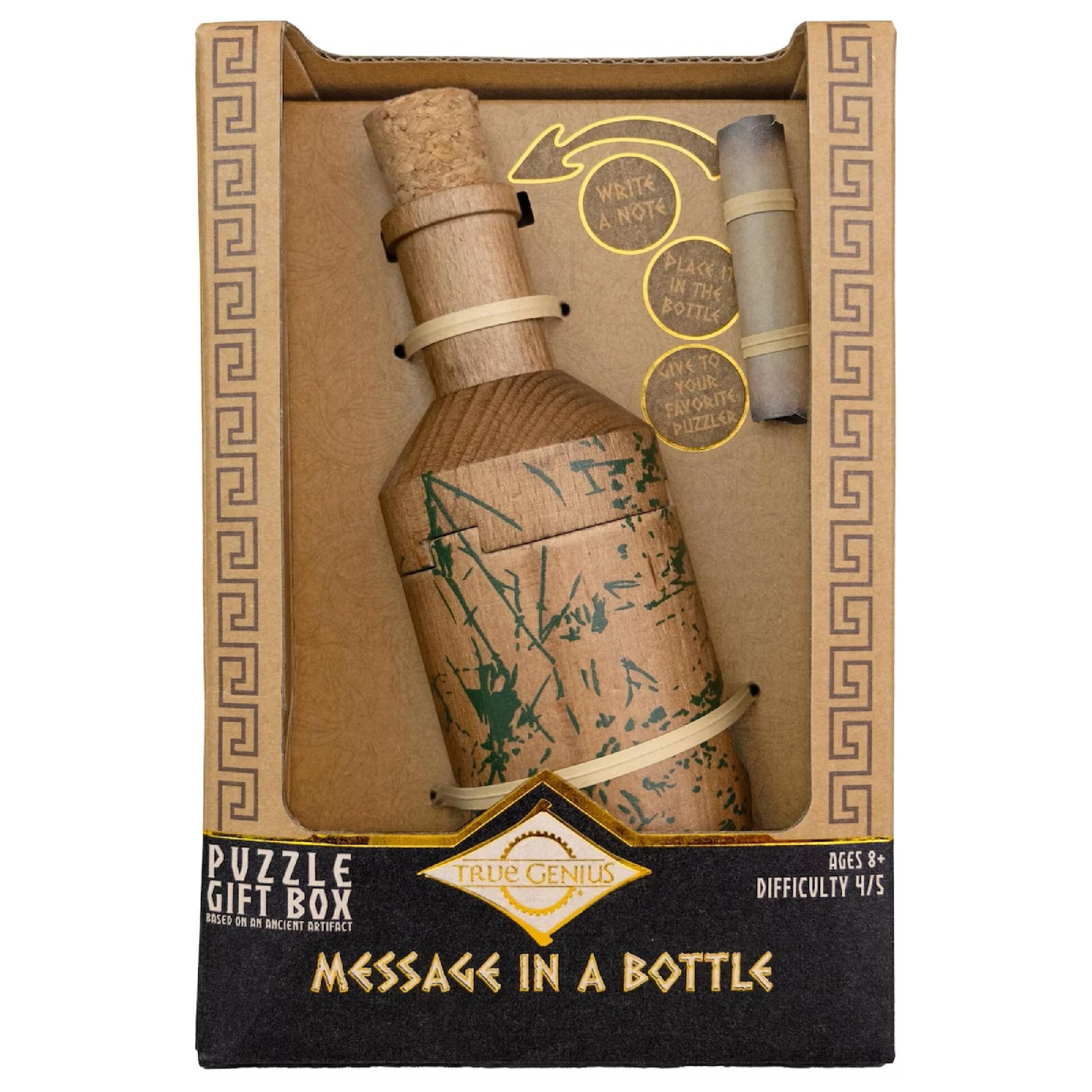 Project Genius Message in a Bottle Wooden Brainteaser Puzzle