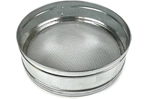 Tredoni 30cm/12" Couscous Sieve Strainer - Stainless Steel Sieve Sifter, 3mm Mesh, Silver