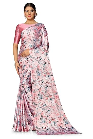 Gorgeous Japan Satin Saree With Lovely Floral Print