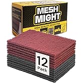 12-Pack 6x9 Scuff Pads, Non-Woven Aluminum Oxide for Auto Body, Woodworking, Metal Finishing (Maroon & Gray)