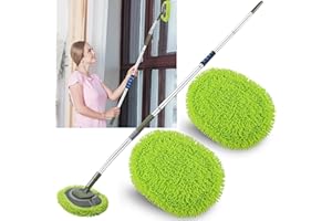 Wall Cleaner, Max 66'' Wall Mop with Long Handle,Ceiling Dust Mop with 15° Ergonomic Elbow Extension Pole,Microfiber Head,Hig