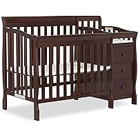 Dream On Me Jayden 4-in-1 Mini Convertible Crib And Changer in Espresso, Greenguard Gold Certified, Non-Toxic Finish, New Zea