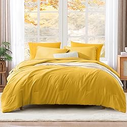 WRENSONGE Mustard Yellow King Comforter Set, 7