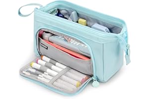 Vocuer Large Capacity Pencil Case Big Pencil Pouch Special Aesthetic School Pen Bag for Girls Teen nurse Adults Kids Soft Organizer With Zipper Cute Travel Pencil Pouches Estuche para Lapices Blue